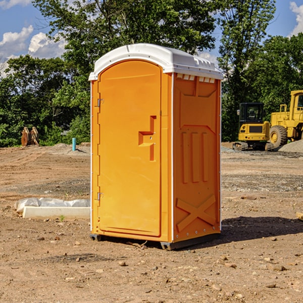 how often are the portable restrooms cleaned and serviced during a rental period in Bentonville